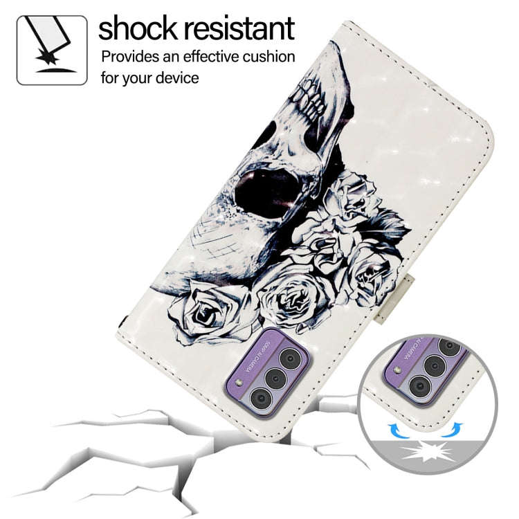 For Nokia G42 / G310 3D Painting Horizontal Flip Leather Phone Case(Skull)