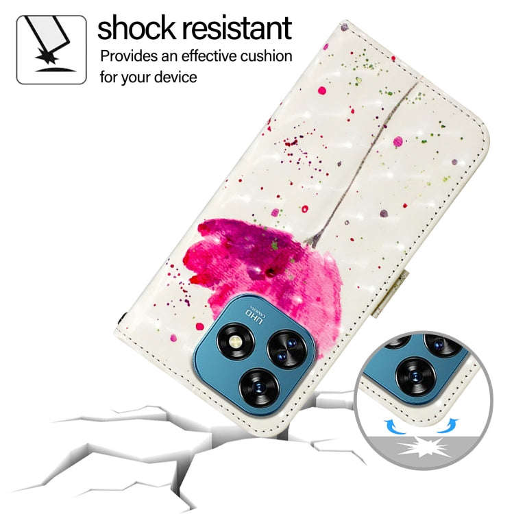 For Oukitel C51 3D Painting Horizontal Flip Leather Phone Case(Flower)