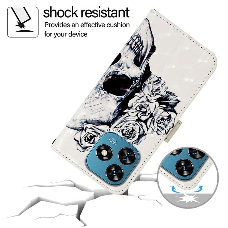 For Oukitel C51 3D Painting Horizontal Flip Leather Phone Case(Skull)