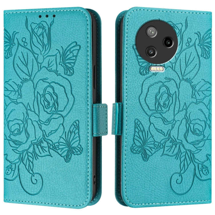 For Infinix Note 12 Pro 4G / Note 12 2023 Embossed Rose RFID Anti-theft Leather Phone Case(Light ...