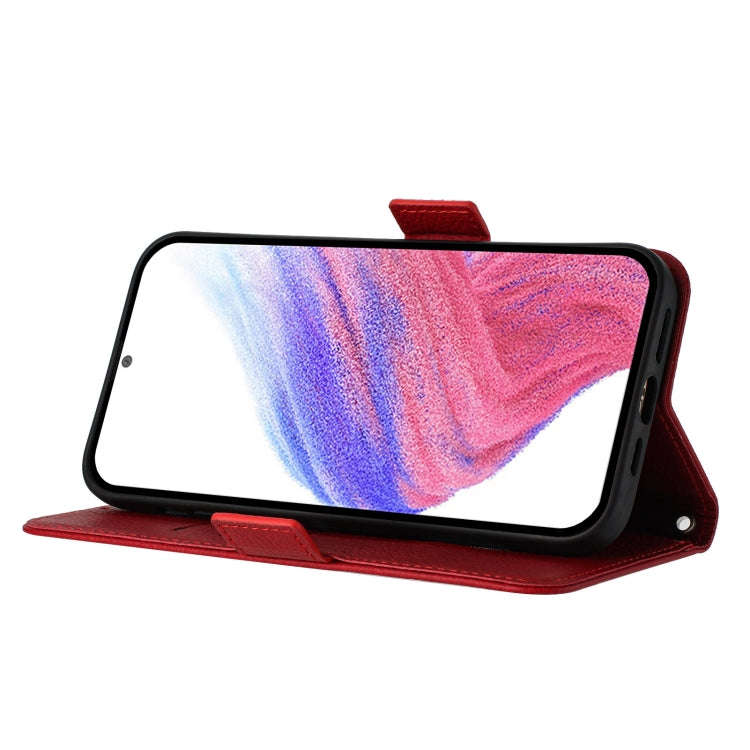 For Infinix Smart 7 Embossed Rose RFID Anti-theft Leather Phone Case(Red)