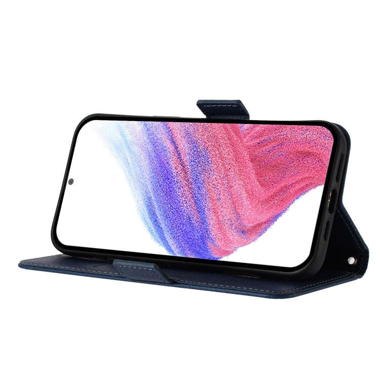 For Infinix Smart 8 Embossed Rose RFID Anti-theft Leather Phone Case(Dark Blue)
