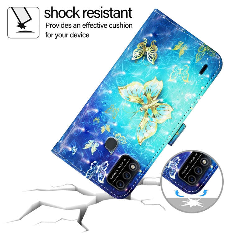 For Itel A48 3D Painting Horizontal Flip Leather Phone Case(Golden Butterfly)