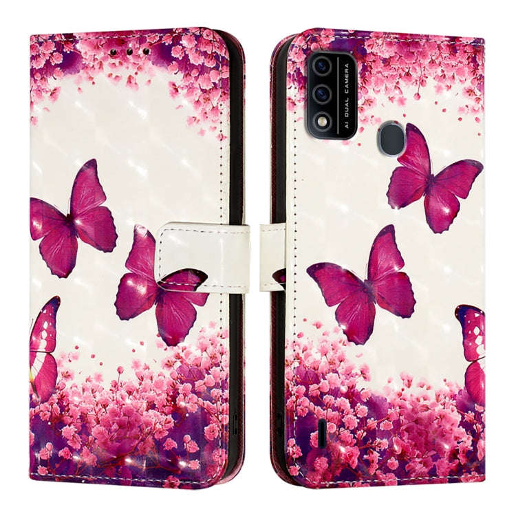 For Itel A48 3D Painting Horizontal Flip Leather Phone Case(Rose Butterfly)