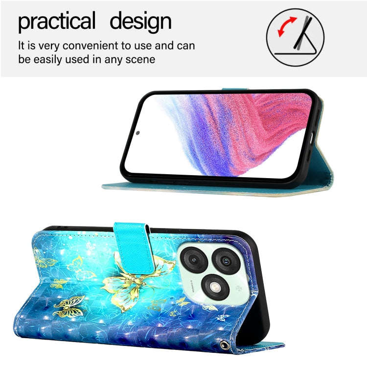 For Itel A50 3D Painting Horizontal Flip Leather Phone Case(Golden Butterfly)