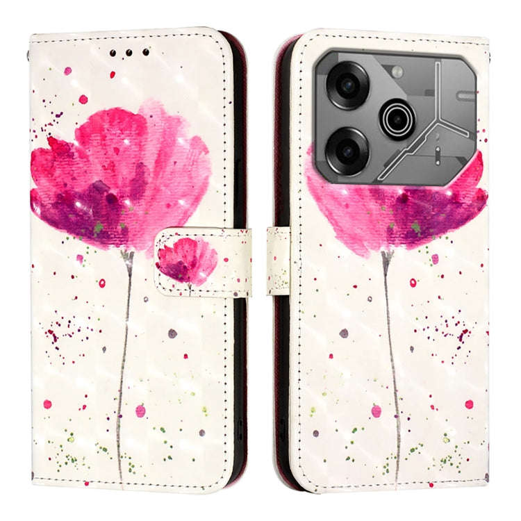 For Tecno Pova 6 Neo 3D Painting Horizontal Flip Leather Phone Case(Flower)