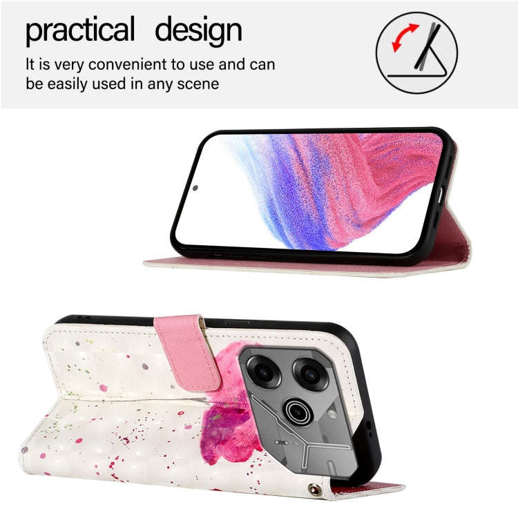 For Tecno Pova 6 Neo 3D Painting Horizontal Flip Leather Phone Case(Flower)