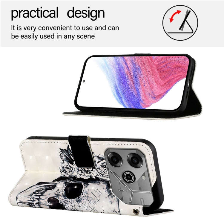 For Tecno Pova 6 Neo 3D Painting Horizontal Flip Leather Phone Case(Skull)