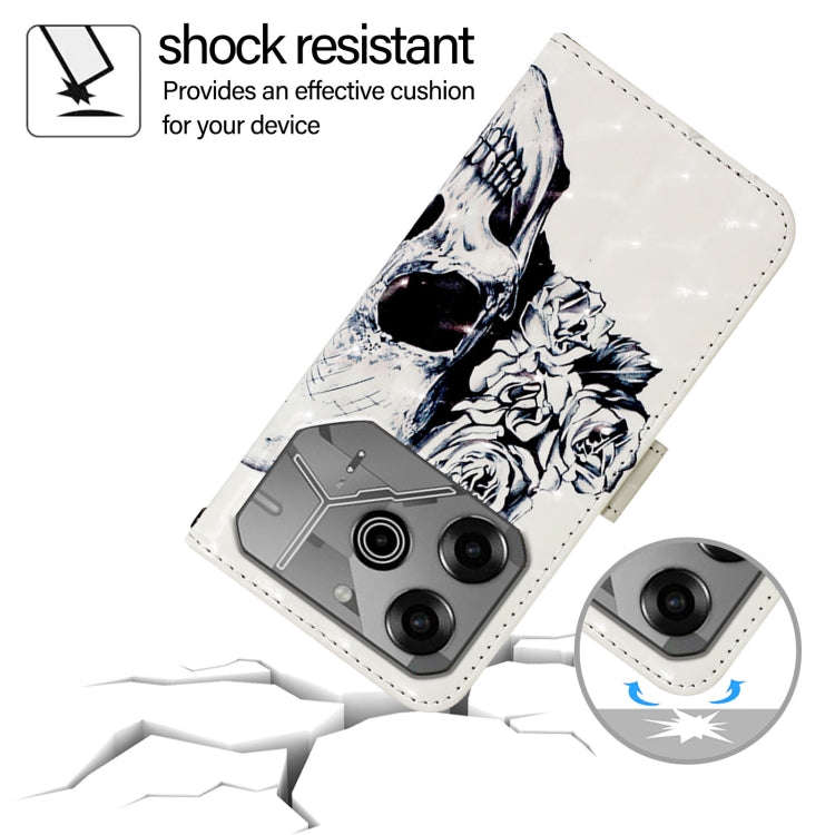 For Tecno Pova 6 Neo 3D Painting Horizontal Flip Leather Phone Case(Skull)