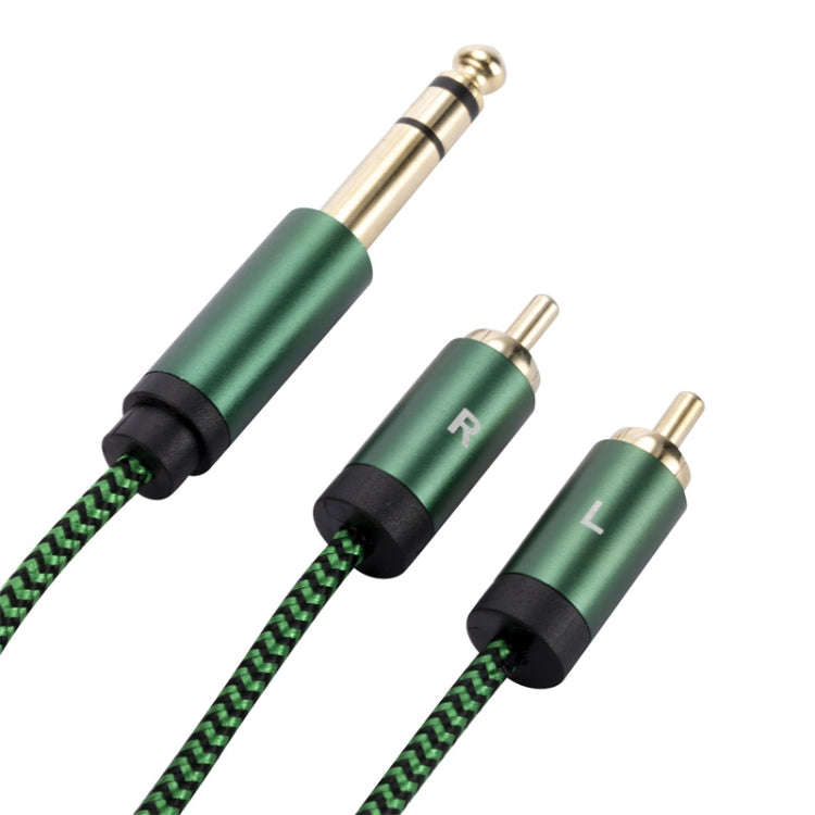 6.35mm Male to Dual RCA Female Audio Adapter Cable, Length:0.5m(Green)