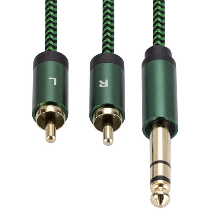 6.35mm Male to Dual RCA Female Audio Adapter Cable, Length:0.5m(Green)