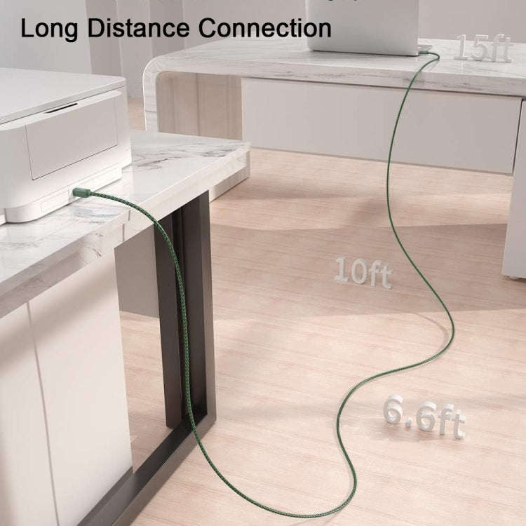 USB 2.0 to Square Port A/B Printer Adapter Cable, Length:2m(Green)