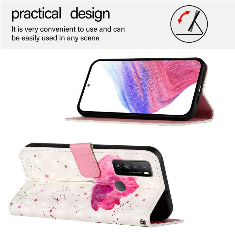 For TCL 30 XL T701DL 3D Painting Horizontal Flip Leather Phone Case(Flower)