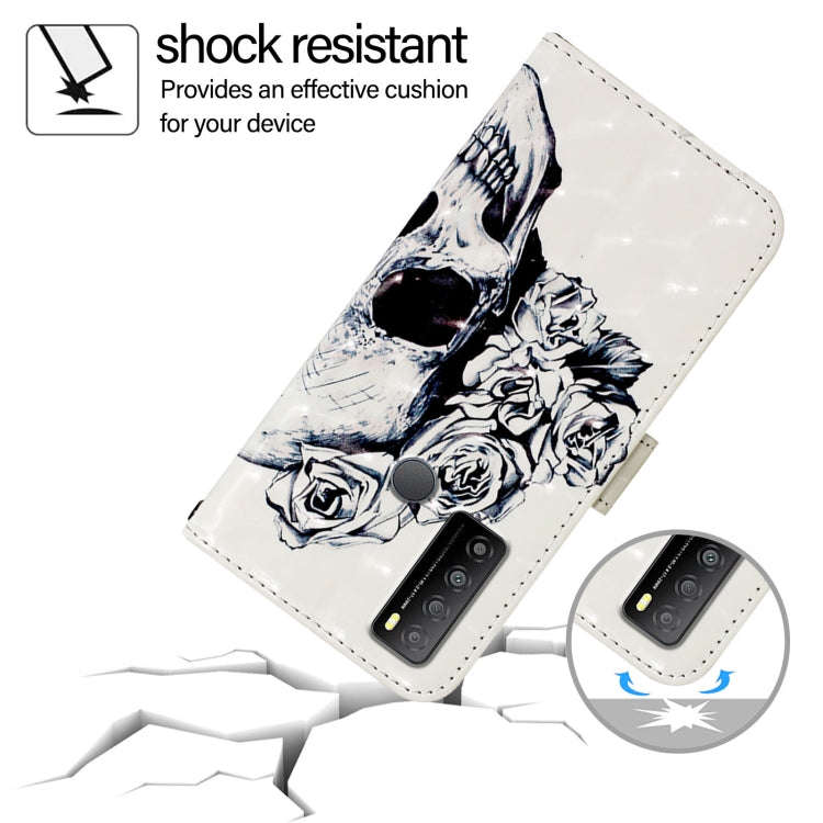 For TCL 30 XL T701DL 3D Painting Horizontal Flip Leather Phone Case(Skull)