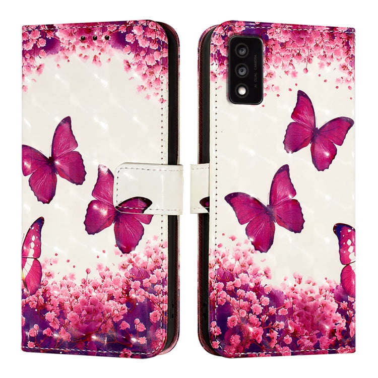 For TCL 30T T603DL 3D Painting Horizontal Flip Leather Phone Case(Rose Butterfly)