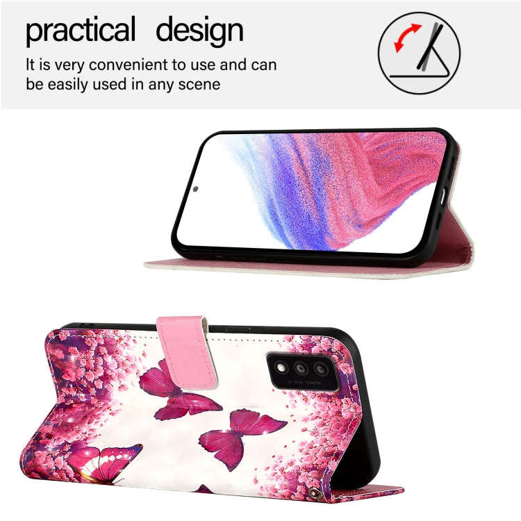 For TCL 30T T603DL 3D Painting Horizontal Flip Leather Phone Case(Rose Butterfly)