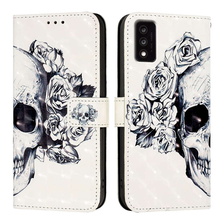 For TCL 30T T603DL 3D Painting Horizontal Flip Leather Phone Case(Skull)