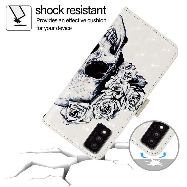 For TCL 30T T603DL 3D Painting Horizontal Flip Leather Phone Case(Skull)
