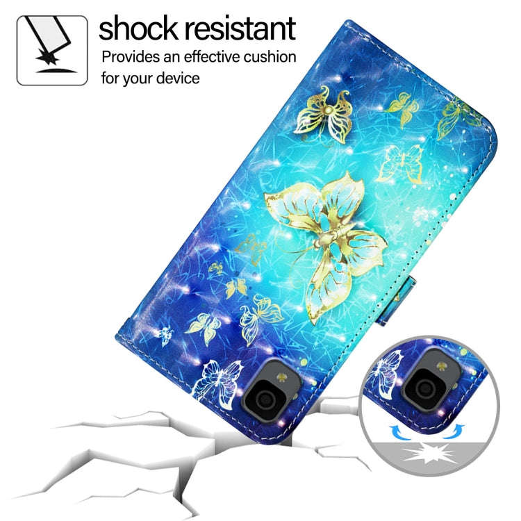 For TCL 30 Z T602DL 3D Painting Horizontal Flip Leather Phone Case(Golden Butterfly)
