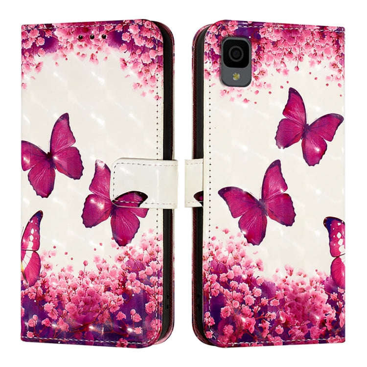 For TCL 30 Z T602DL 3D Painting Horizontal Flip Leather Phone Case(Rose Butterfly)