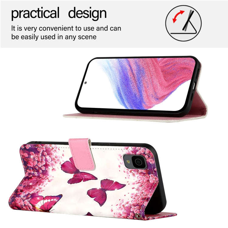 For TCL 30 Z T602DL 3D Painting Horizontal Flip Leather Phone Case(Rose Butterfly)