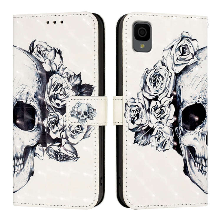 For TCL 30 Z T602DL 3D Painting Horizontal Flip Leather Phone Case(Skull)