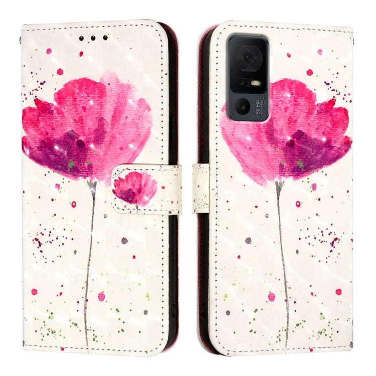 For TCL 40 XL / 40 T T608DL 3D Painting Horizontal Flip Leather Phone Case(Flower)