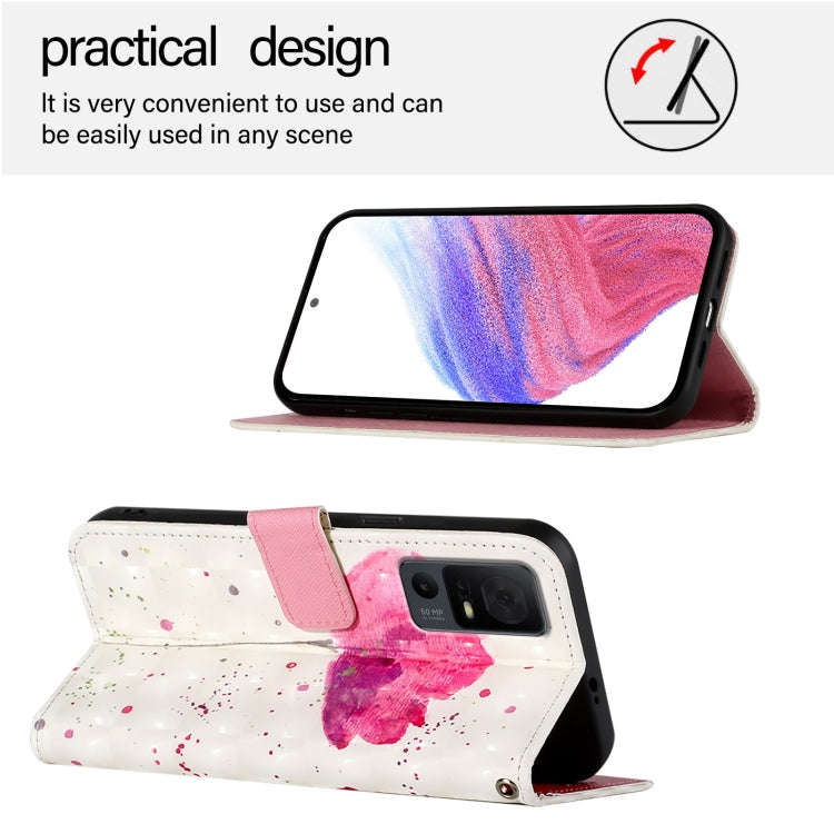For TCL 40 XL / 40 T T608DL 3D Painting Horizontal Flip Leather Phone Case(Flower)