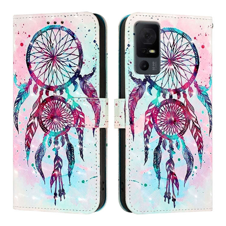 For TCL 40 XL / 40 T T608DL 3D Painting Horizontal Flip Leather Phone Case(Color Drop Wind Chimes)