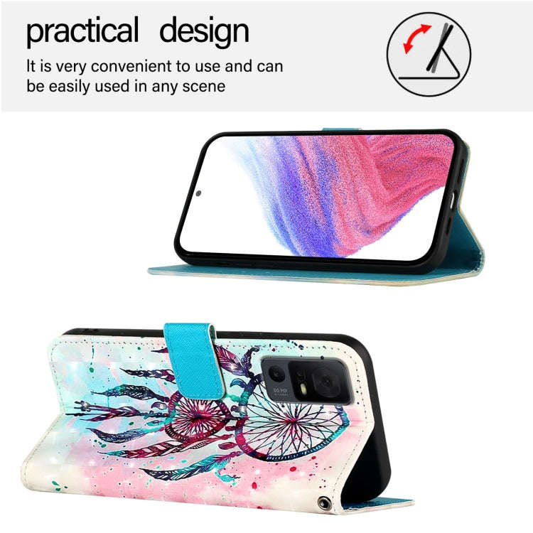 For TCL 40 XL / 40 T T608DL 3D Painting Horizontal Flip Leather Phone Case(Color Drop Wind Chimes)