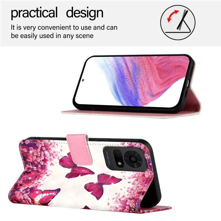 For TCL 50 LE 5G 3D Painting Horizontal Flip Leather Phone Case(Rose Butterfly)