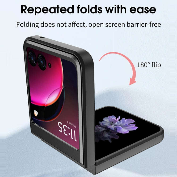 For Motorola Razr 50 CD Texture Magnetic Holder Phone Case(Purple)
