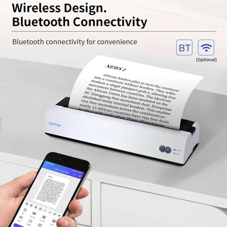 Xprinter P81 USB Interface + Portable Bluetooth Thermal Printer(AU Plug)