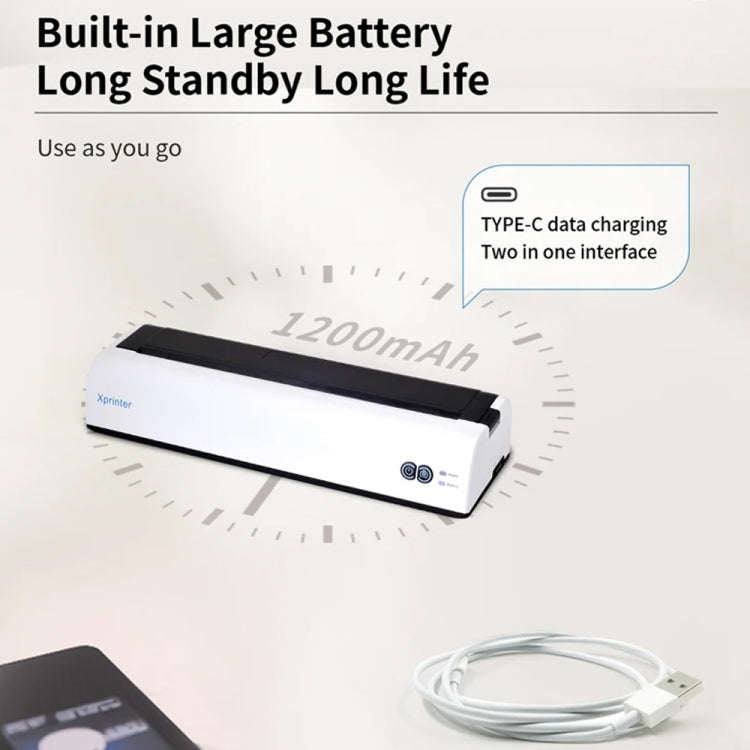 Xprinter P81 USB Interface + Portable Bluetooth Thermal Printer(AU Plug)