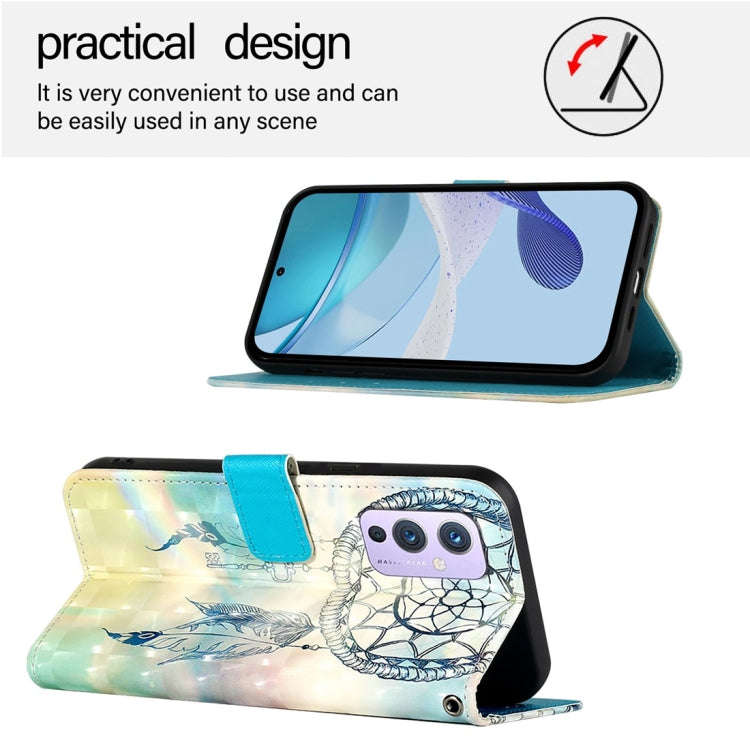 For OnePlus 9 3D Painting Horizontal Flip Leather Phone Case(Dream Wind Chimes)