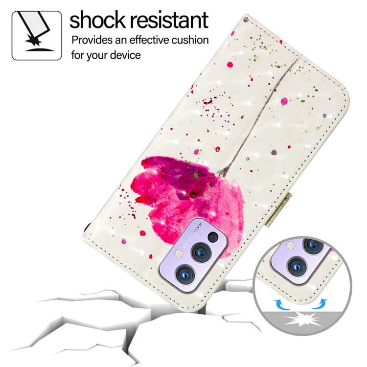 For OnePlus 9 3D Painting Horizontal Flip Leather Phone Case(Flower)