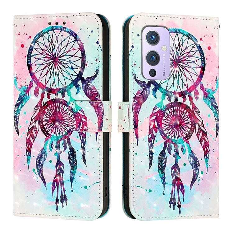 For OnePlus 9 3D Painting Horizontal Flip Leather Phone Case(Color Drop Wind Chimes)