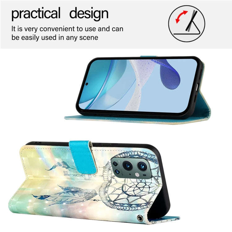 For OnePlus 9 Pro 3D Painting Horizontal Flip Leather Phone Case(Dream Wind Chimes)