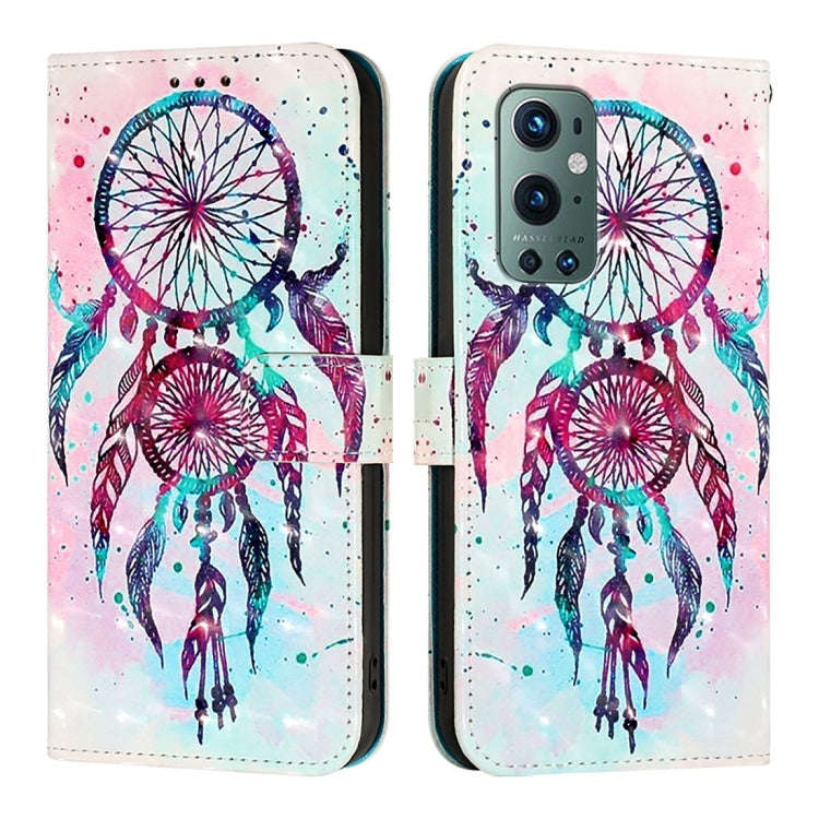 For OnePlus 9 Pro 3D Painting Horizontal Flip Leather Phone Case(Color Drop Wind Chimes)