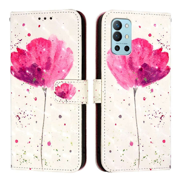 For OnePlus 9R / OnePlus 8T 3D Painting Horizontal Flip Leather Phone Case(Flower)