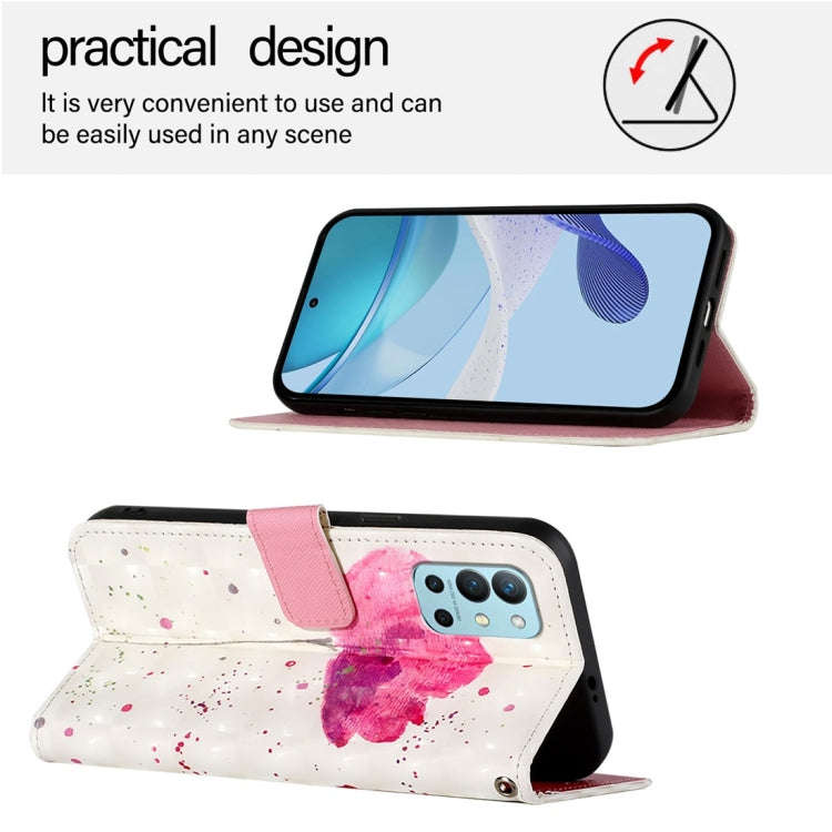 For OnePlus 9R / OnePlus 8T 3D Painting Horizontal Flip Leather Phone Case(Flower)