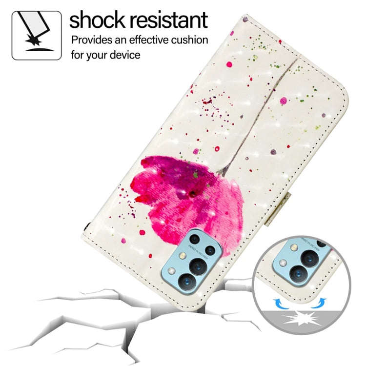 For OnePlus 9R / OnePlus 8T 3D Painting Horizontal Flip Leather Phone Case(Flower)