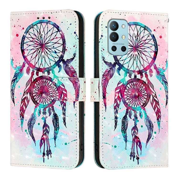 For OnePlus 9R / OnePlus 8T 3D Painting Horizontal Flip Leather Phone Case(Color Drop Wind Chimes)