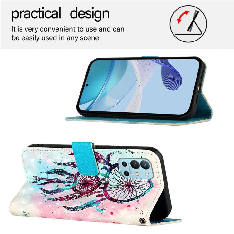 For OnePlus 9R / OnePlus 8T 3D Painting Horizontal Flip Leather Phone Case(Color Drop Wind Chimes)