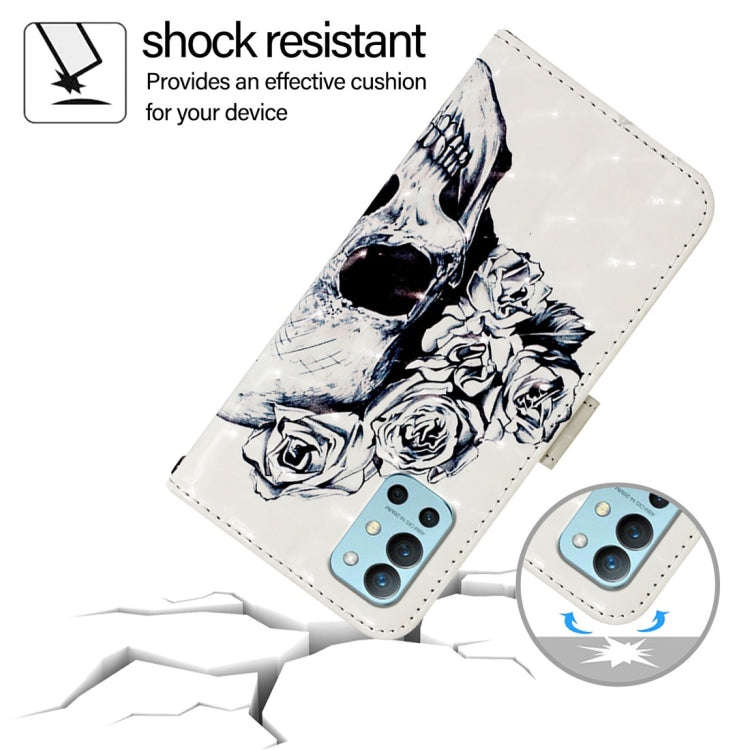 For OnePlus 9R / OnePlus 8T 3D Painting Horizontal Flip Leather Phone Case(Skull)