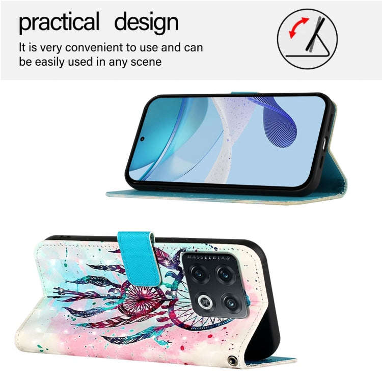 For OnePlus 10 Pro 3D Painting Horizontal Flip Leather Phone Case(Color Drop Wind Chimes)