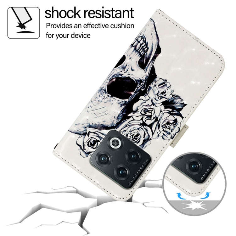 For OnePlus 10 Pro 3D Painting Horizontal Flip Leather Phone Case(Skull)
