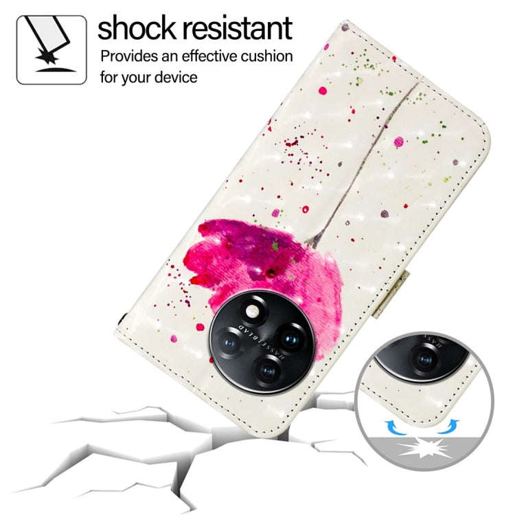 For OnePlus 11 3D Painting Horizontal Flip Leather Phone Case(Flower)