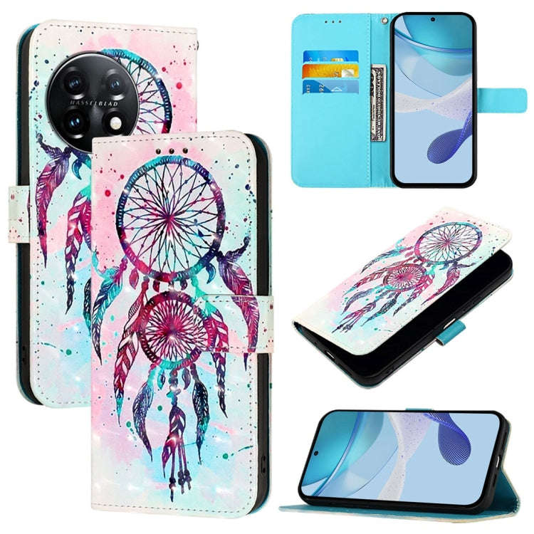 For OnePlus 11 3D Painting Horizontal Flip Leather Phone Case(Color Drop Wind Chimes)