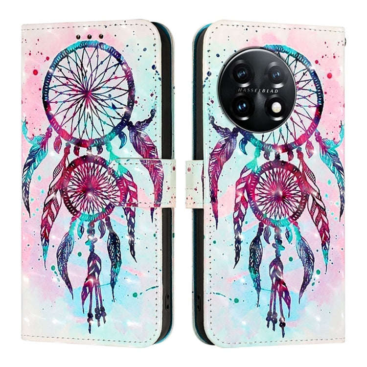 For OnePlus 11 3D Painting Horizontal Flip Leather Phone Case(Color Drop Wind Chimes)